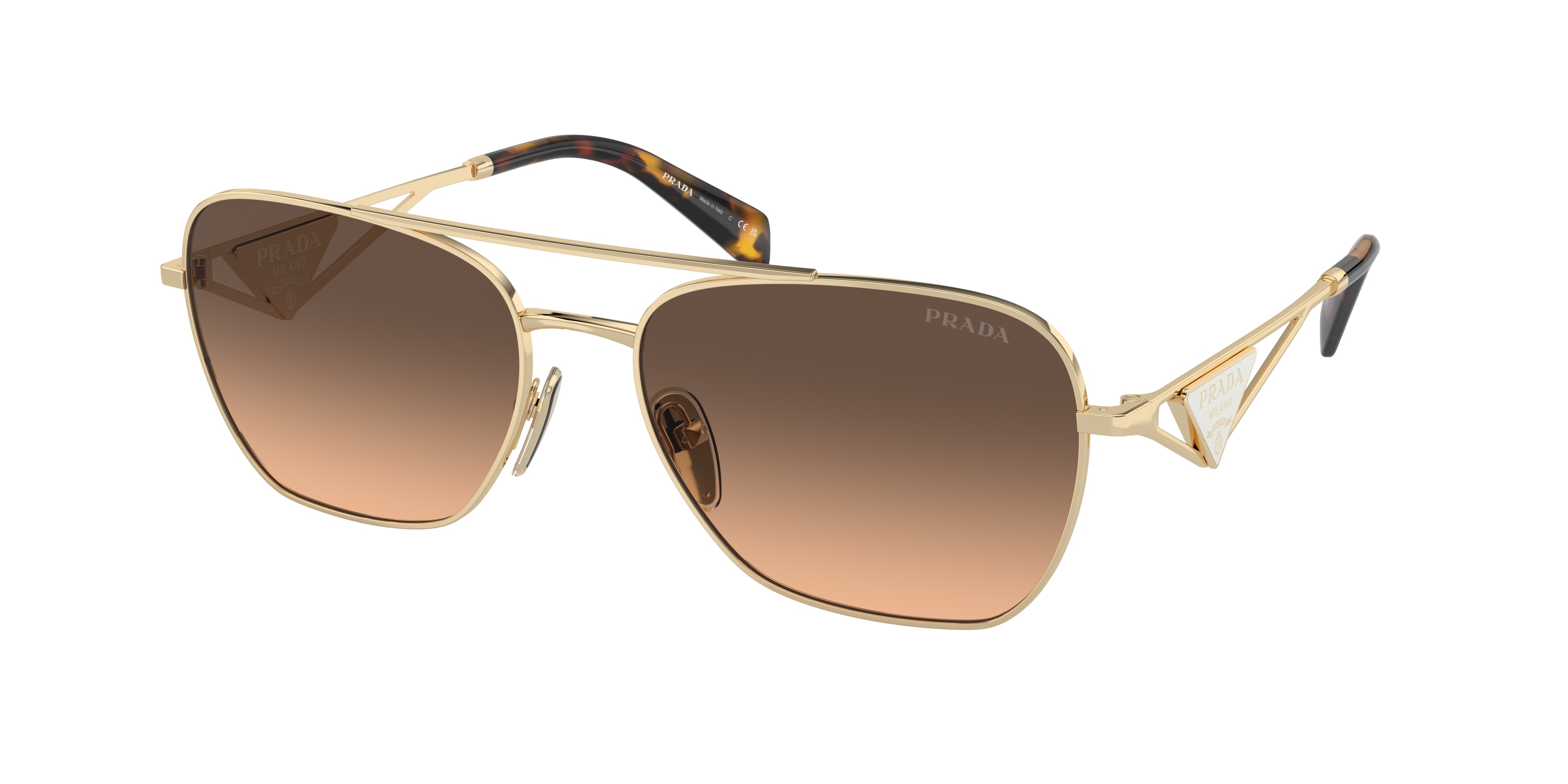 Prada Pr A S Gold Zvn C Sunglasses For Women