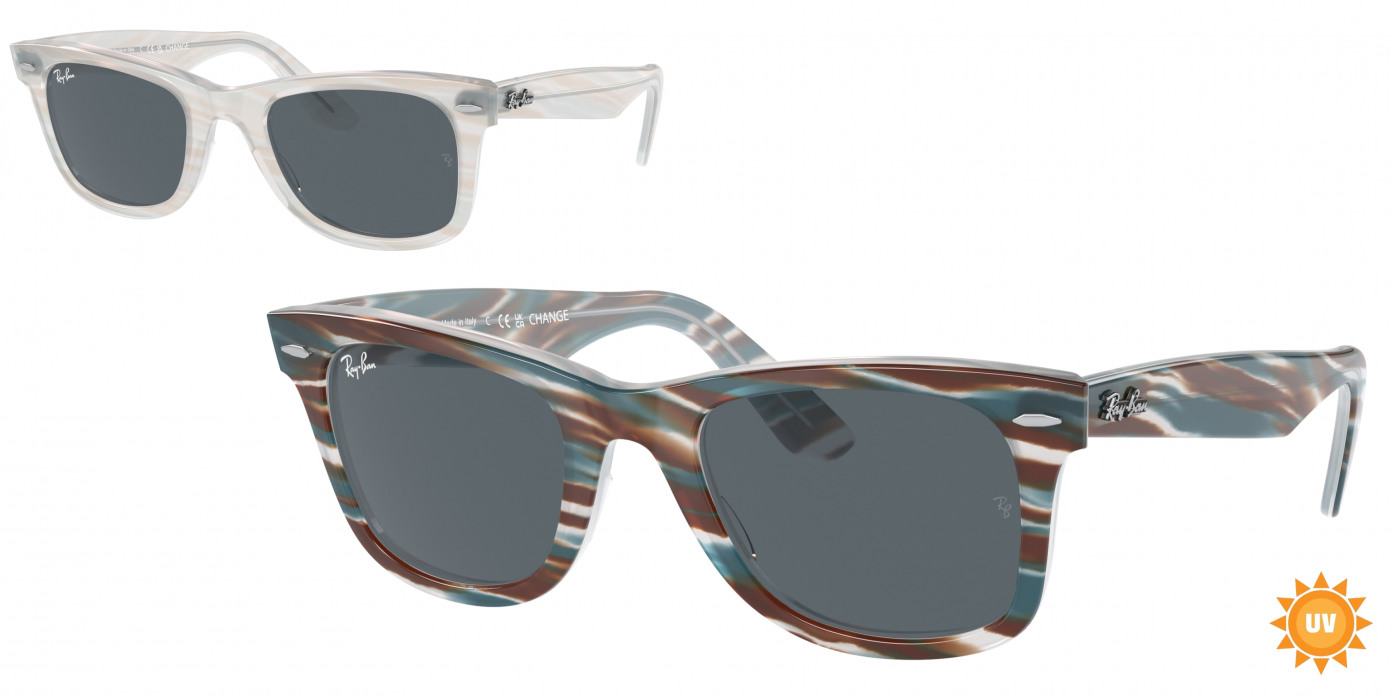 Ray-ban Wayfarer RB2140 1407R5 Photo Striped Light Blue (Blue)