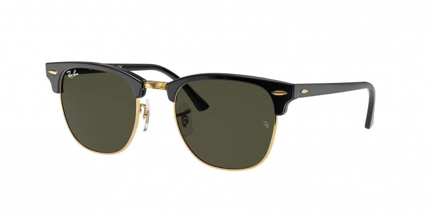 Ray-ban Clubmaster RB3016 W0365 Black On Gold (G-15 Green)