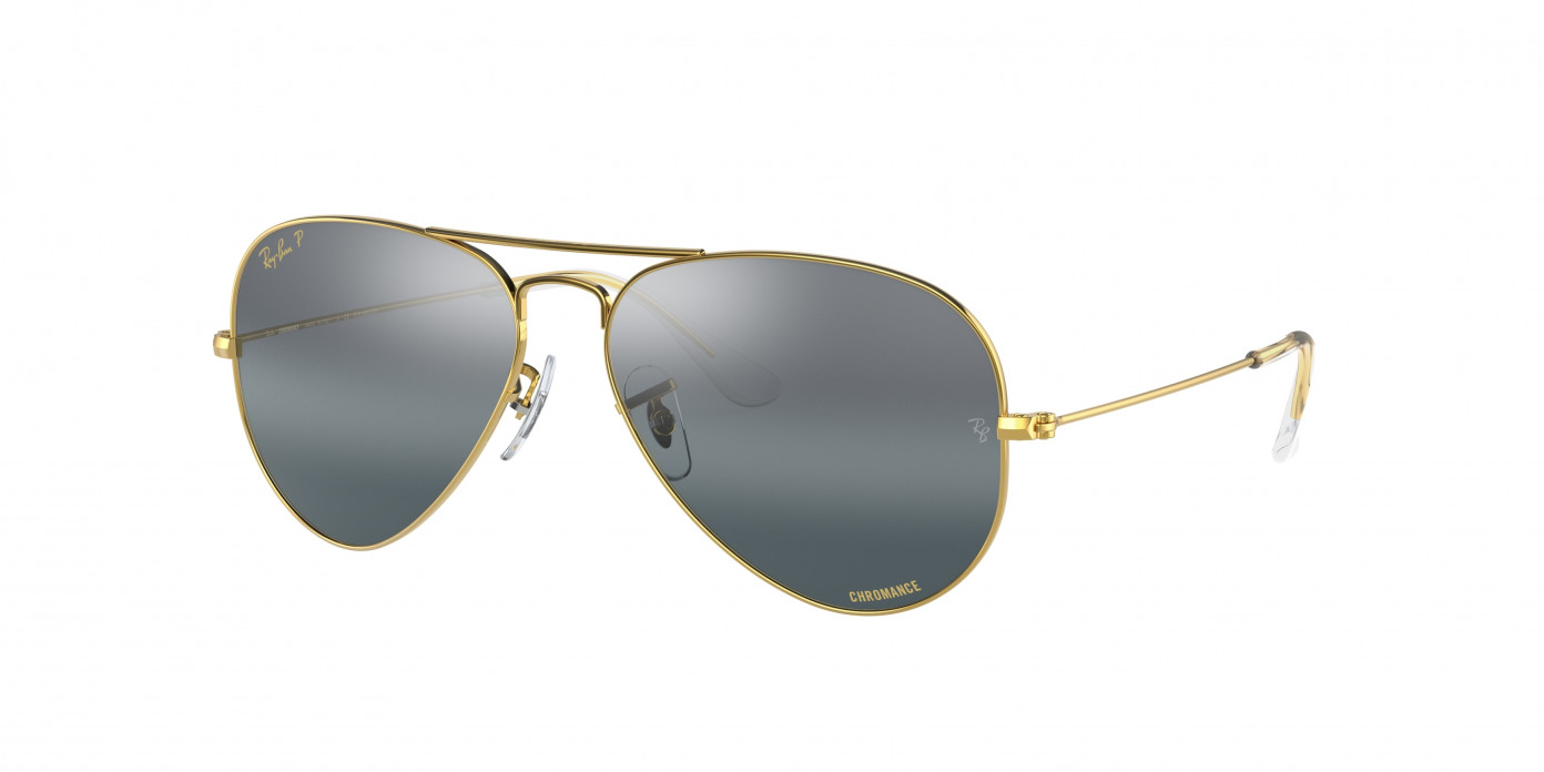 Ray-ban Aviator Large Metal RB3025 9196G6 Gold Polarized (Polar Clear Gradient Dark Blue)