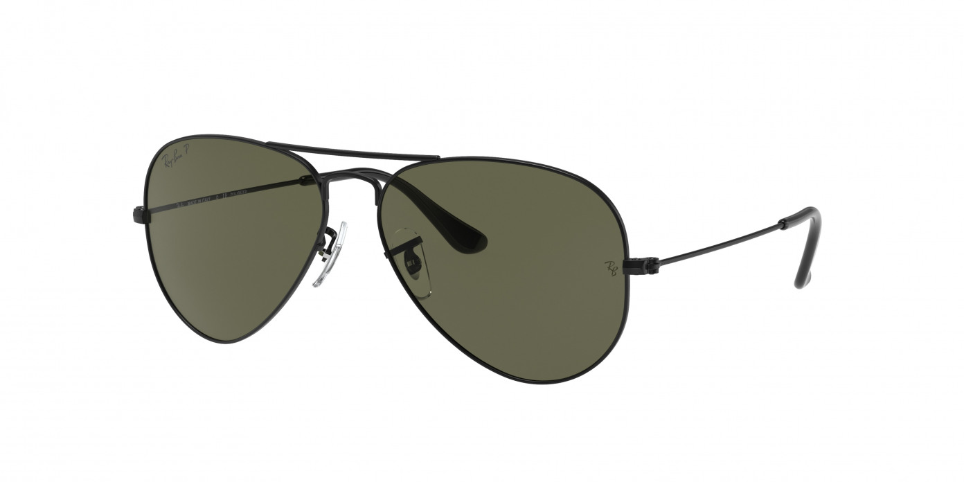 Ray-ban Aviator Large Metal RB3025 W3361 Black Polarized (Polarized Green Classic G-15)