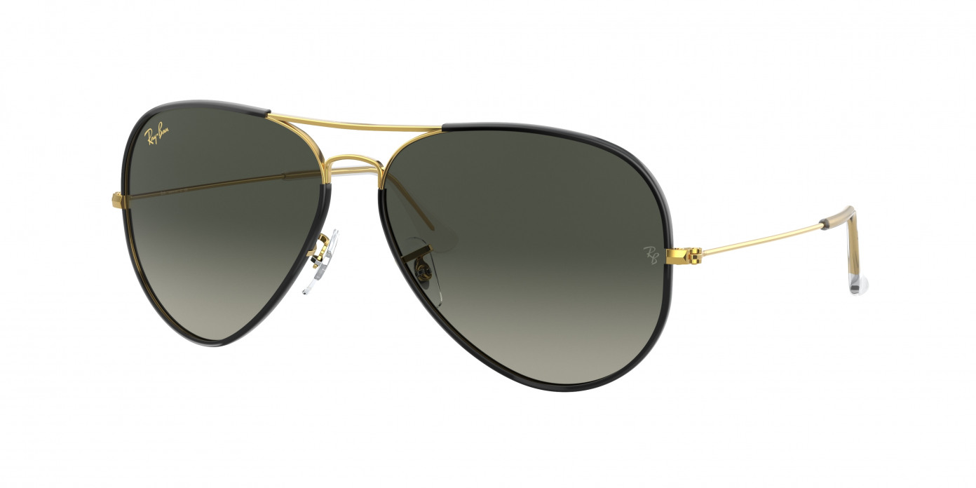 Ray-ban Ferrari Aviator Full Color RB3025JM 919671 Black On Gold (Grey Gradient)