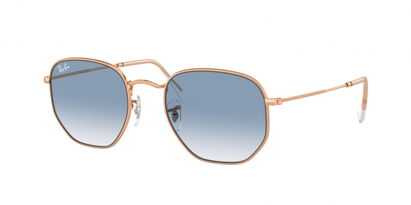 Ray-ban Hexagonal RB3548 92023F Rose Gold (Clear & Blue)