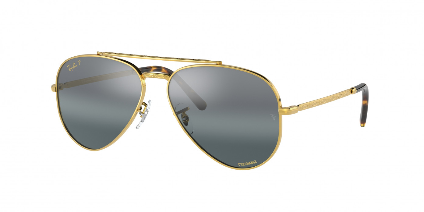 Ray-ban New Aviator RB3625 9196G6 Gold Polarized (Polar Clear Gradient Dark Blue)