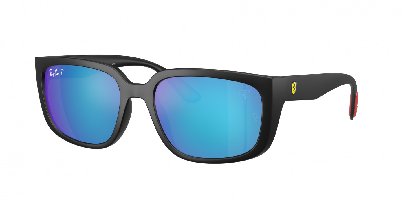 Ray-ban Ferrari  RB4443M F602A1 Black Polarized (Green Mirror Blue Polar)