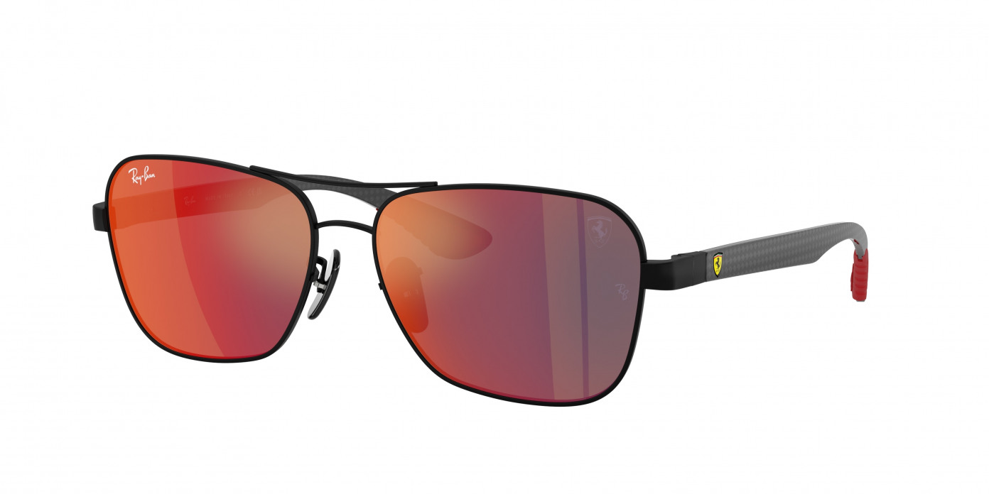 Ray-ban Ferrari  RB8336M F1186P Matte Black (Dark Grey Mirror Blue/Red)