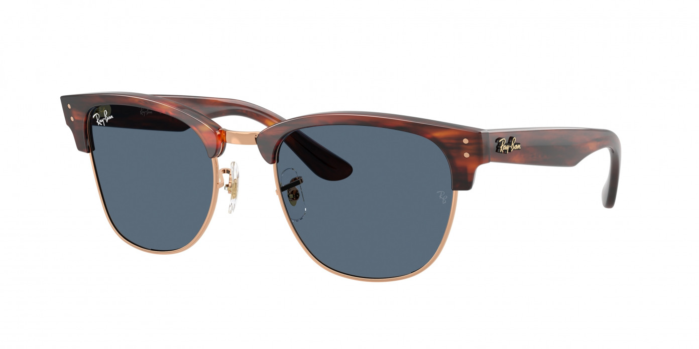 Ray-ban Clubmaster Reverse RBR0504S 13983A Striped Havana On Rose Gold (Dark Blue)