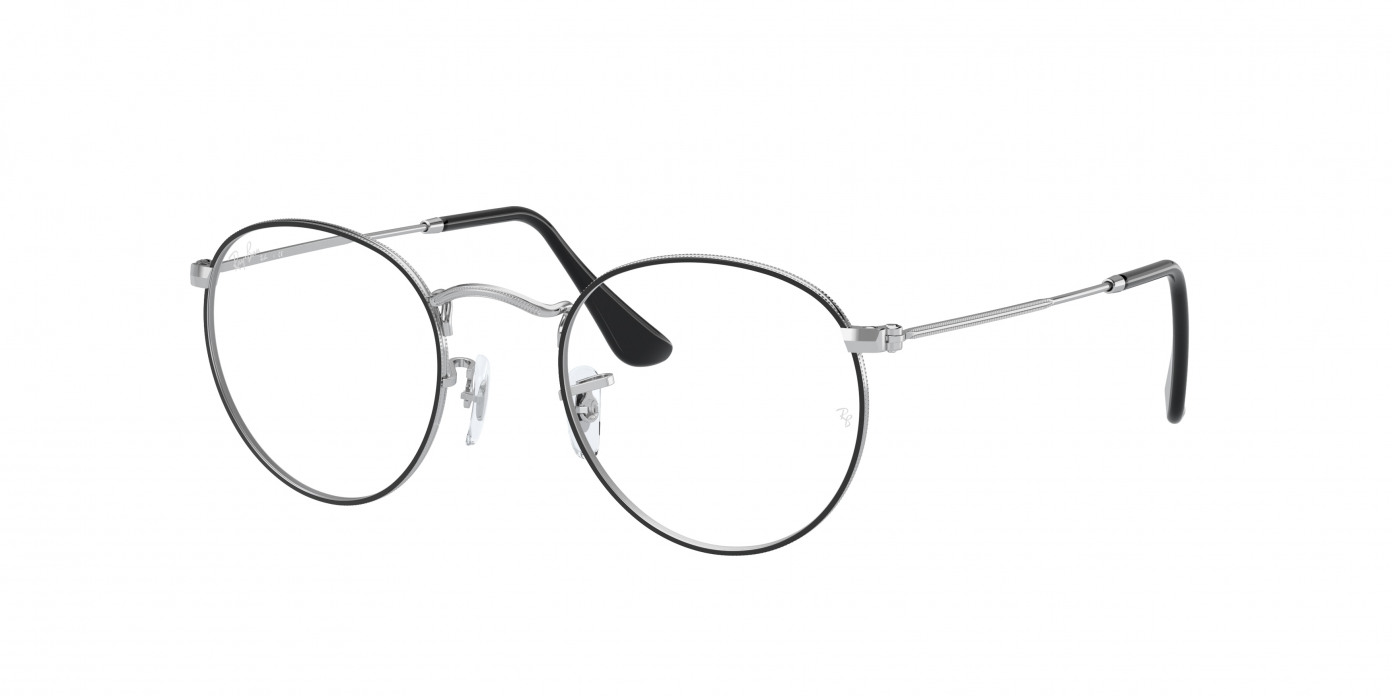 Ray-ban Round Metal RX3447V 2861 Black On Silver