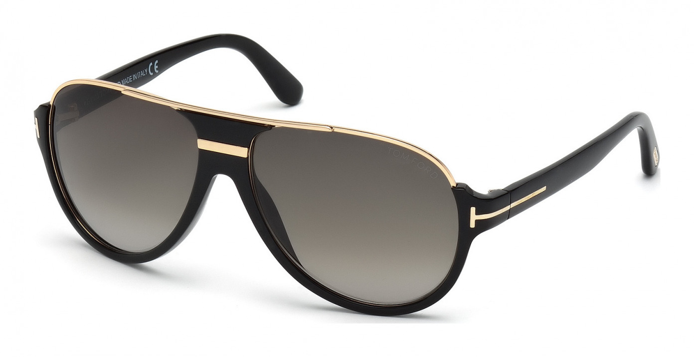 Tom Ford Dimitry FT0334 01P Shiny Black / Gradient Green