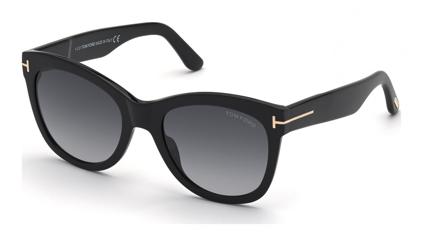 Tom Ford Wallace FT0870 01B Shiny Black / Gradient Smoke