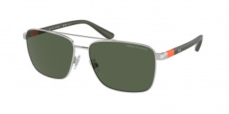 Polo Ralph Lauren  PH3137 90019A Shiny Silver Polarized (Polar Dark Green)
