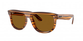 Ray-ban Boyfriend Reverse RBR0501S 679183 Striped Havana Polarized (Polar Dark Brown)