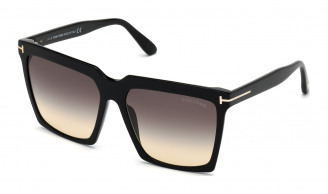 Tom Ford Sabrina-02 FT0764 01B Shiny Black / Gradient Smoke