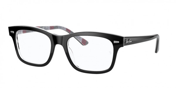 rayban_vista_0rx5383_8089_black_on_chevron_grey_burgundy