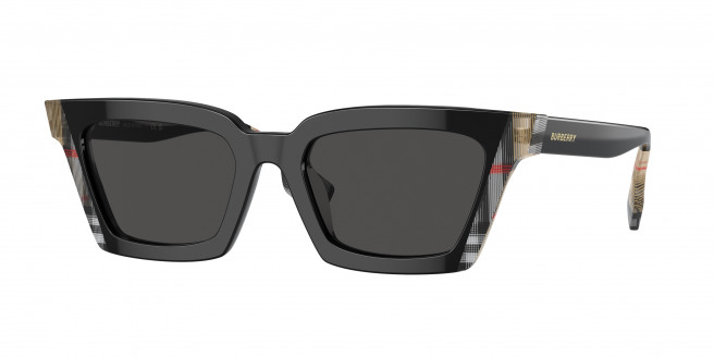 Burberry Briar BE4392U 405587 Black/vintage Check (Dark Grey)