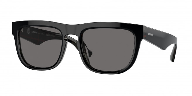 Burberry  BE4431U 412181 Top Black On Vintage Check Polarized (Dark Grey Polarized)