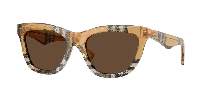Burberry  BE4435 414673 Check Sand (Dark Brown)