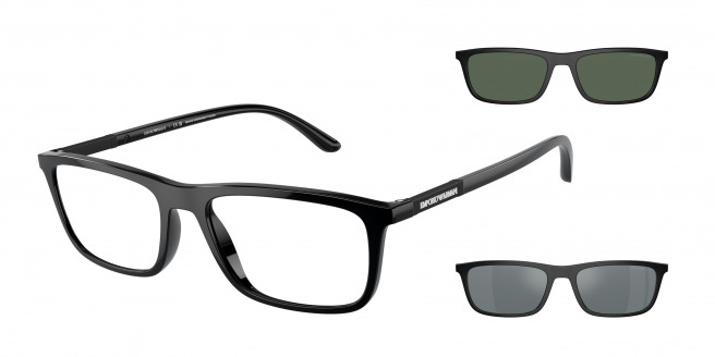 Emporio Armani  EA4160 50011W Shiny Black (Clear)