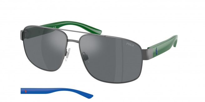 Polo Ralph Lauren  PH3156 92156G Semi Shiny Dark Gunmetal (Mirror Light Grey)