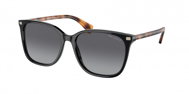 Ralph By Ralph Lauren Vvcv RA5293 6037T3 Shiny Black Polarized (Polar Gradient Brown)