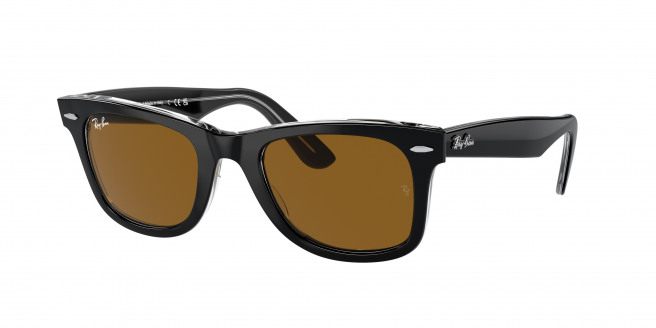 Ray-ban Wayfarer RB2140 129433 Black On Transparent (Brown)