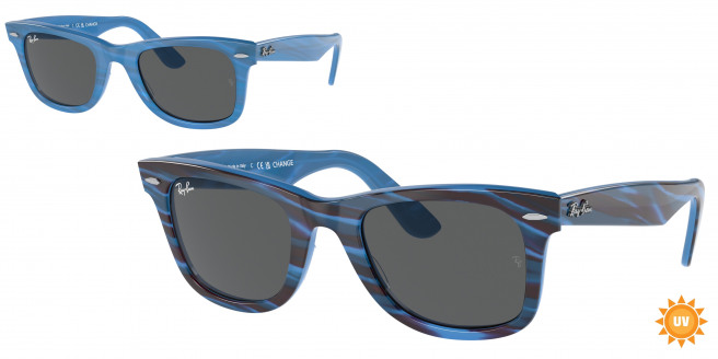 Ray-ban Wayfarer RB2140 1409B1 Photo Striped Blue (Dark Grey)