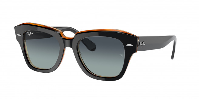 Ray-ban State Street RB2186 132241 Black On Brown (Grey/Blue Gradient)
