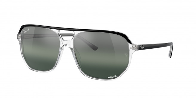 Ray-ban Bill One RB2205 1294G6 Black On Transparent Polarized (Clear/Blue)
