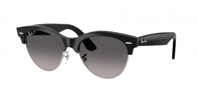 Ray-ban Clubmaster Way RB2341 1354M3 Black On Silver Polarized (Grey Gradient)