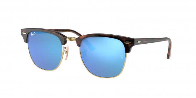 Ray-ban Clubmaster RB3016 114517 Havana On Gold (Blue Flash)