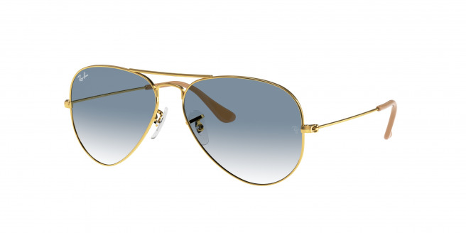 Ray-ban Aviator Large Metal RB3025 001/3F Arista Gold (Light Blue)
