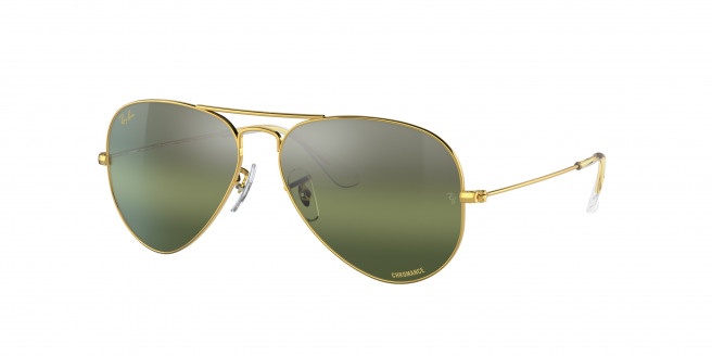 Ray-ban Aviator Large Metal RB3025 9196G4 Gold Polarized (Silver/Green)