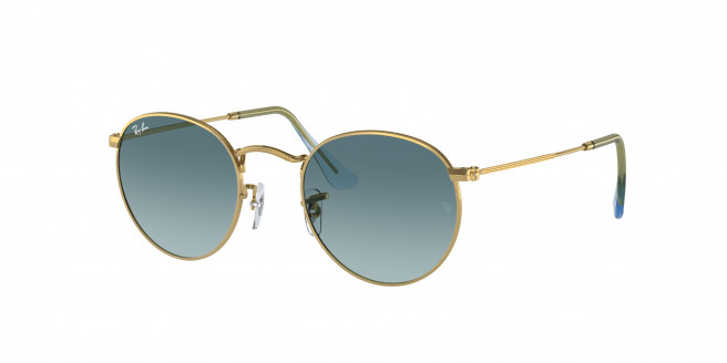 Ray-ban Round Metal RB3447 001/3M Gold (Blue Gradient Grey)