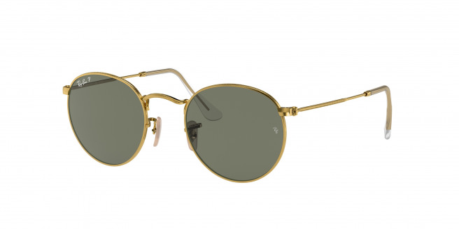 Ray-ban Round Metal RB3447 001/58 Gold Polarized (Green)