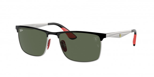 Ray-ban Ferrari  RB3726M F06071 Black On Silver (Dark Green)