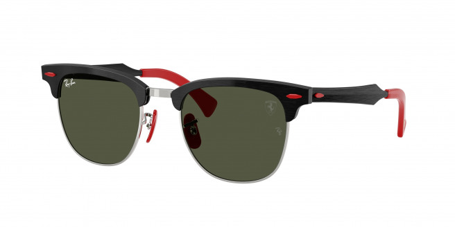 Ray-ban Ferrari  RB3807M F11031 Brushed Black On Silver (G-15 Green)