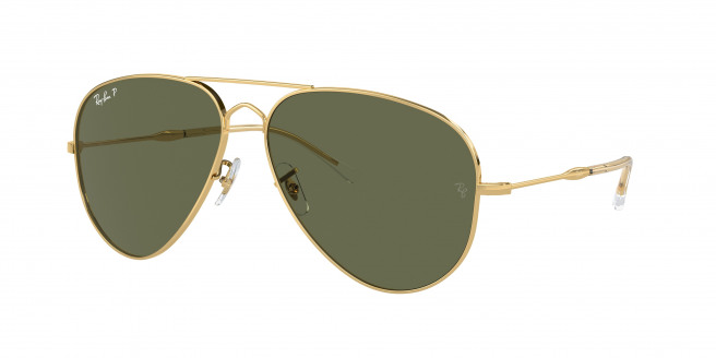 Ray-ban Old Aviator RB3825 001/58 Arista Gold Polarized (Green)
