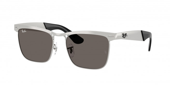 Ray-ban Wayfarer Deluxe RB3875 019/B1 Sandblasted Silver On Silver (Dark Grey)