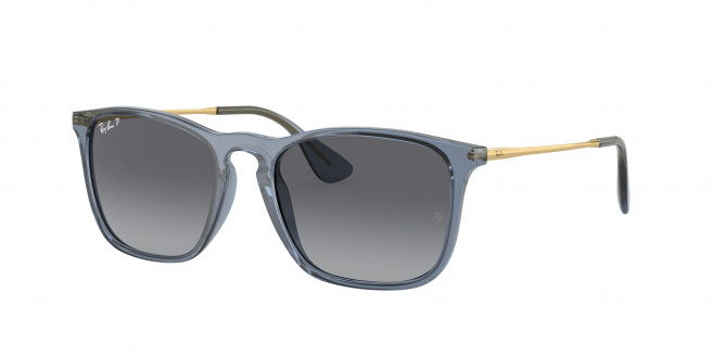 Ray-ban Chris RB4187 6592T3 Transparent Blue Polarized (Grey)
