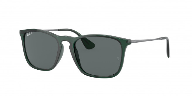Ray-ban Chris RB4187 666381 Transparent Green Polarized (Dark Grey)