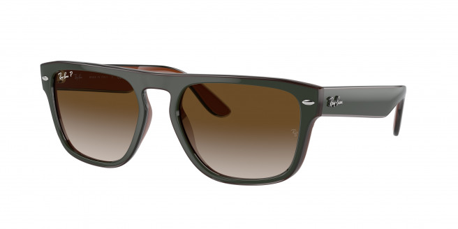 Ray-ban  RB4407 6732T5 Green & Dark Grey & Transparent Brown Polarized (Brown/Grey)