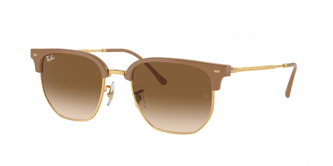 Ray-ban New Clubmaster RB4416 672151 Beige On Gold (Light Brown)