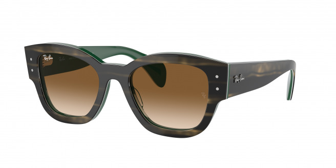 Ray-ban Jorge RB7681S 140251 Striped Green On Green (Clear & Brown)