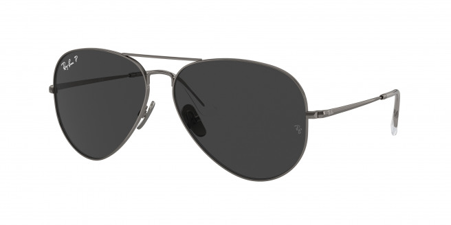 Ray-ban Aviator Titanium RB8089 165/48 Gunmetal Polarized (Black)