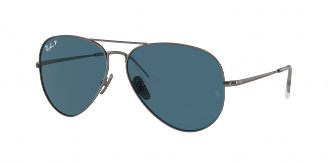 Ray-ban Aviator Titanium RB8089 165/S2 Gunmetal Polarized (Blue)