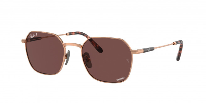 Ray-ban Jim Titanium RB8094 9266AF Light Brown Polarized (Dark Violet)