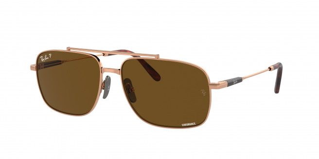 Ray-ban Michael Titanium RB8096 9266AN Light Brown Polarized (Brown)