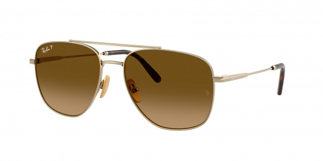 Ray-ban William Titanium RB8097 9265M2 Arista Gold Polarized (Brown Gradient Polarized)