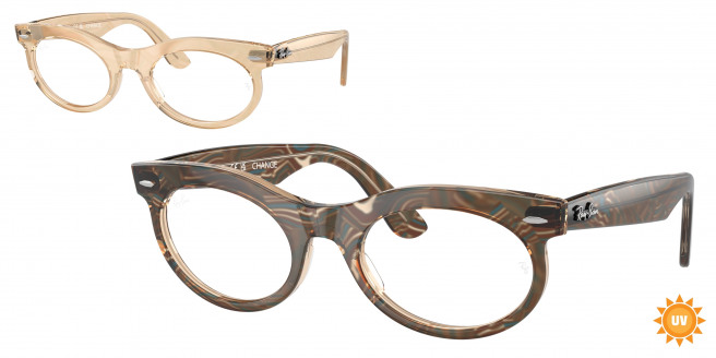 Ray-ban Wayfarer Oval RX2242V 8294 Photo Waves Brown