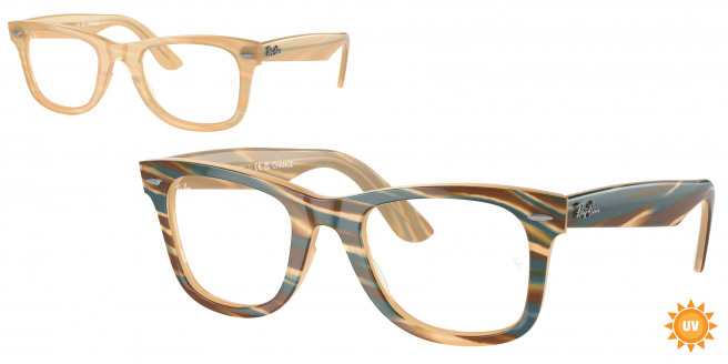 Ray-ban Wayfarer Ease RX4340V 8383 Photo Striped Brown